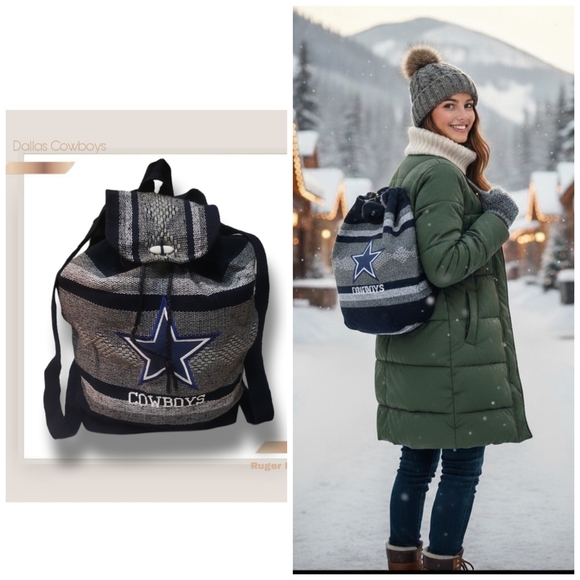 NFL Handbags - 🌿Dallas Cowboys Fan Woven Drawstring Backpack⭐